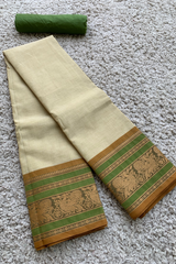 Green chettinad cotton saree