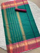 Green chettinad cotton saree