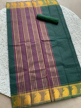 Green chettinad cotton saree