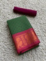 Green chettinad cotton saree