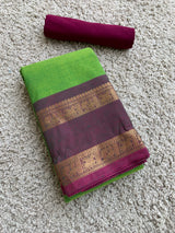 Green chettinad cotton saree