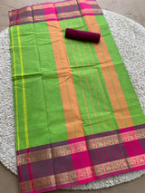 Green chettinad cotton saree