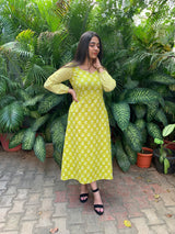 Green cotton dress