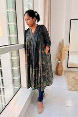 Green cotton dress with Dupatta