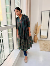 Green cotton dress with Dupatta
