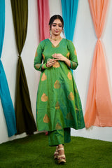 Green silk Salwar suit