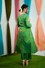 Green silk Salwar suit