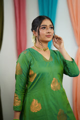 Green silk Salwar suit