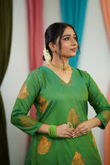 Green silk Salwar suit