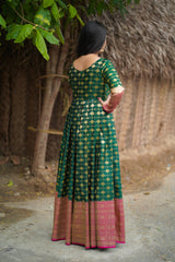 Green silk anarkali