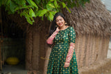 Green silk anarkali