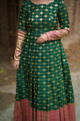 Green silk anarkali