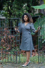 Grey wrap Cotton dress (Top)