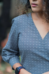 Grey wrap Cotton dress (Top)