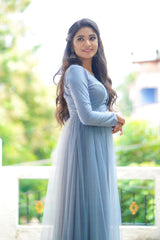 Grey border anarkali