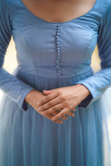 Grey border anarkali