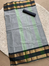 Grey chettinad cotton saree