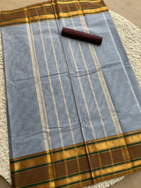 Grey chettinad cotton saree