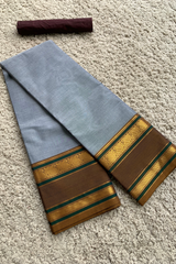Grey chettinad cotton saree