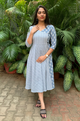 Grey wrap Cotton dress