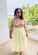 Off White Floral cotton dress