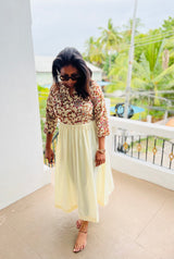 Off White Floral cotton dress
