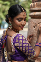 Violet & Pink Embroidery Silk lehenga