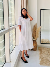 White polka dots cotton dress