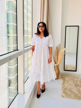 White polka dots cotton dress