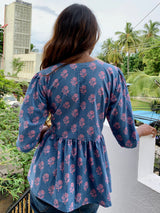 Blue cotton short top
