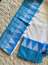 White Chettinad cotton saree