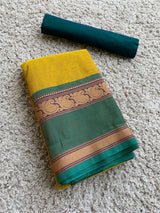 Yellow chettinad cotton saree