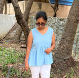 Blue cotton short top