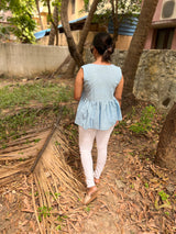 Blue cotton short top