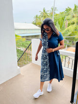 Navy Blue Collar Shirt Dress