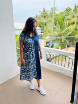 Navy Blue Collar Shirt Dress