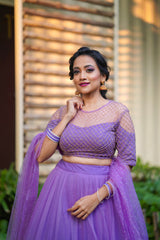 Lavender Net lehenga