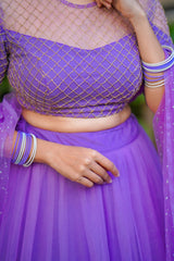 Lavender Net lehenga