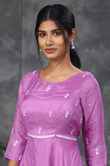 Lavender Embroidered anarkali