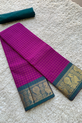 Magenta Chettinad cotton saree