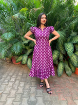 Magenta cotton dress