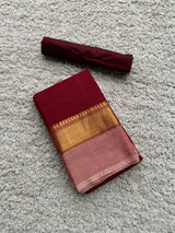 Maroon chettinad cotton saree