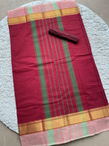 Maroon chettinad cotton saree