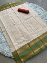Off white Chettinad cotton saree