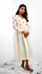 Off white Embroidery Mul cotton dress