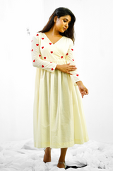 Off white Embroidery Mul cotton dress