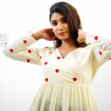 Off white Embroidery Mul cotton dress