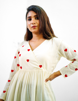 Off white Embroidery Mul cotton dress