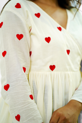 Off white Embroidery Mul cotton dress