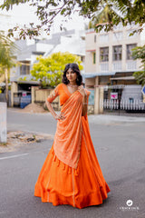 Orange Embroidery lehenga